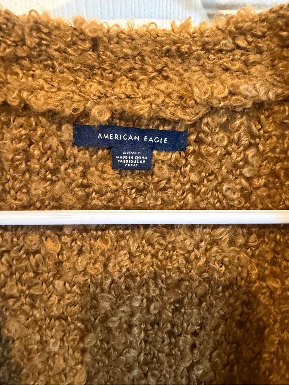 American Eagle Outfitters Plush Open-Front Cardigan - Camel Brown - Picture 2 of 3